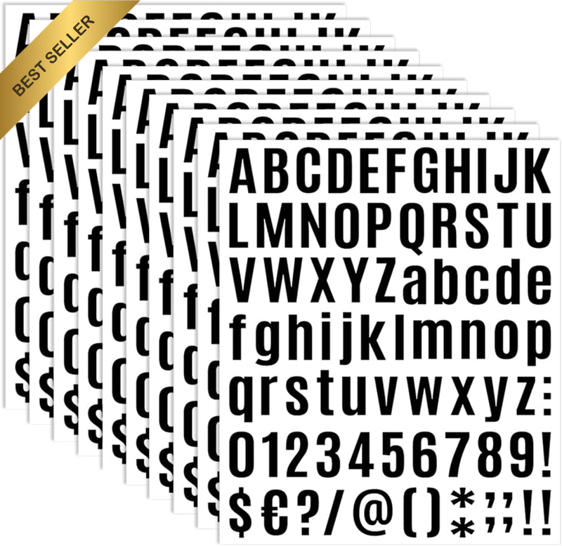 10 Sheets Self Adhesive Letters Numbers Kit, Mailbox Address Numbers Sticker, Vi