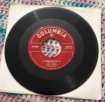Sarah Vaughan 45 Corner to Corner / If Someone Had Told Me Columbia 4-39719 vg+