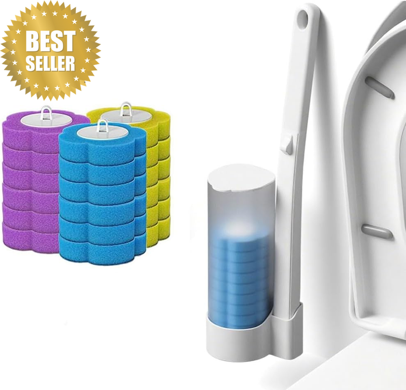 Disposable Toilet Brush Set, Wall Mounted Long Handle Toilet Cleaner Brush Syste