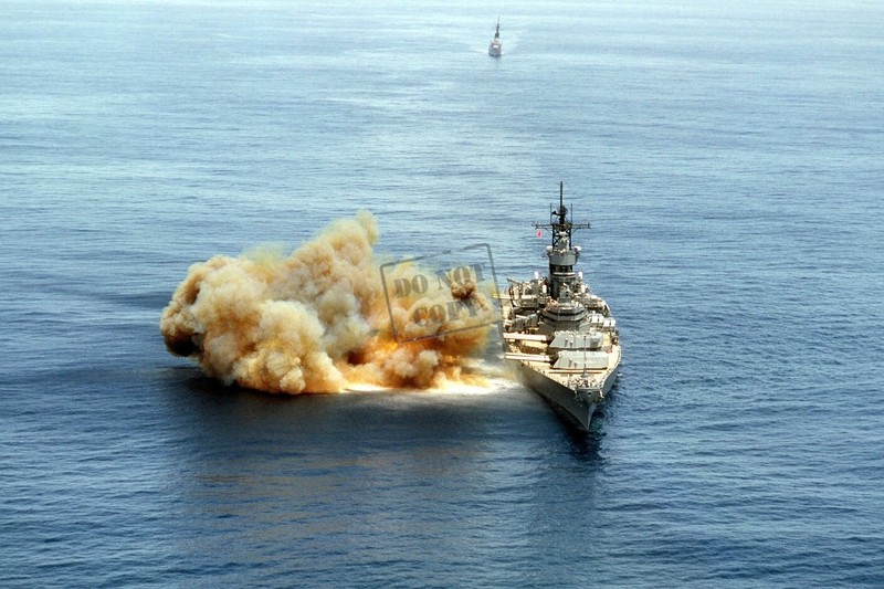 Battleship Firing Broadside