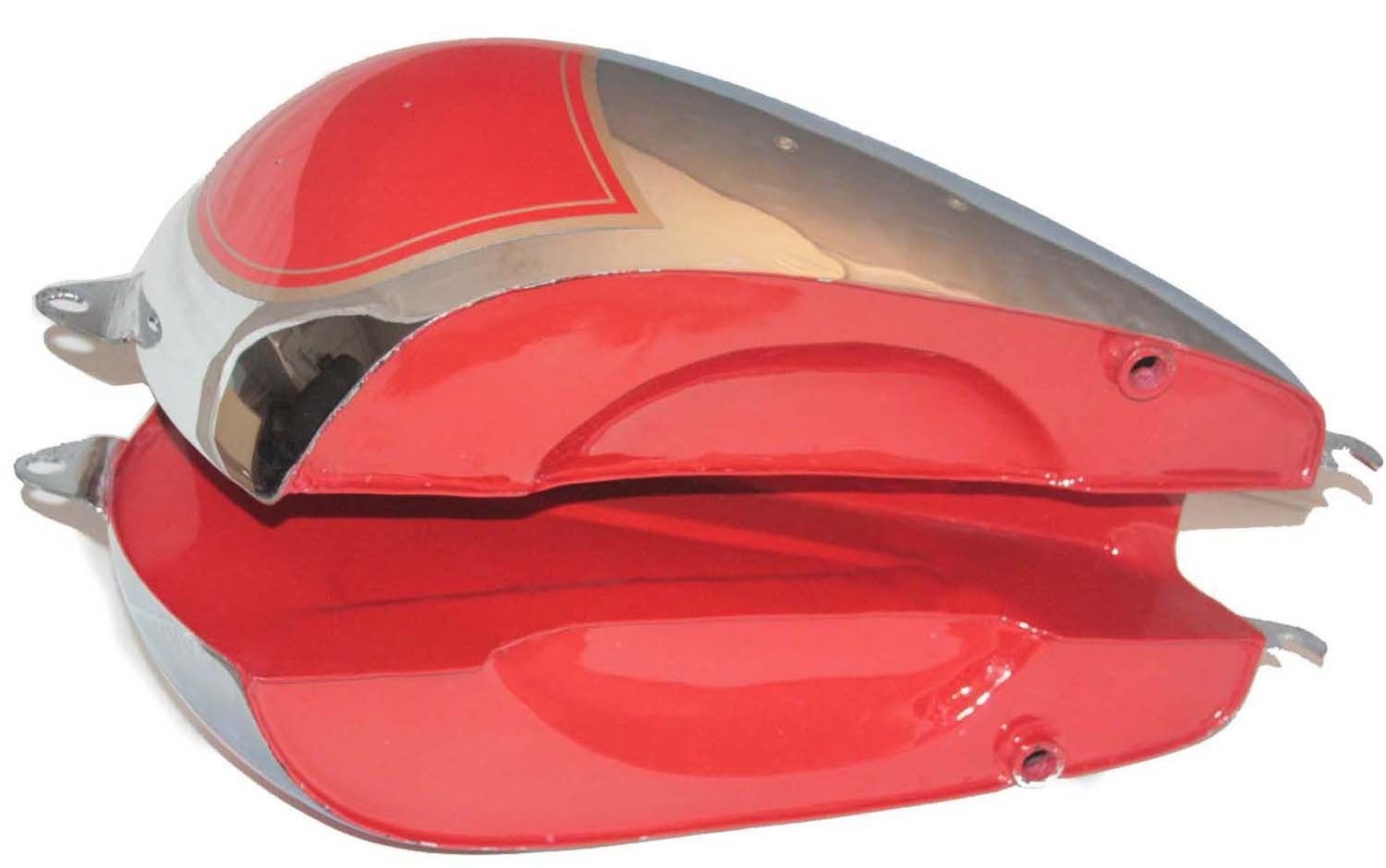 New 1950 BSA A7 Plunger Model Chrome Plated Red Painted Fuel Petrol Gas Tank  