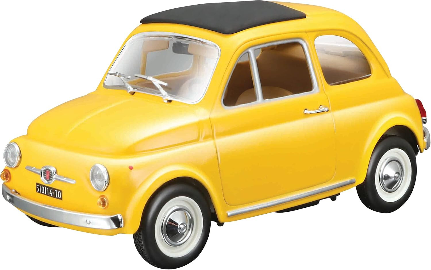 ブラゴ　FIAT Kyosho Bburago 1/24 Fiat 5OOF 1995 Yellow 9.5×4.5×4.2in