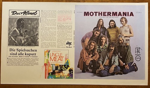 FRANK ZAPPA Mothermania LP 1969 PROMO Album Cover Slick