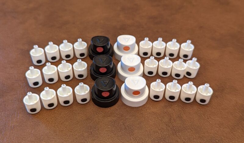 Lot Spray Paint Can Caps! Mixed Male Nozzle Tips Ny Thins Outline Fat Orange Dot