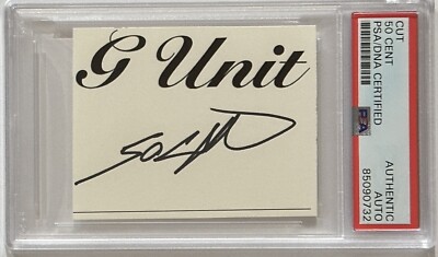 50 Cent Curtis Jackson G Unit Signed Cut Signature PSA DNA Certified Autograph