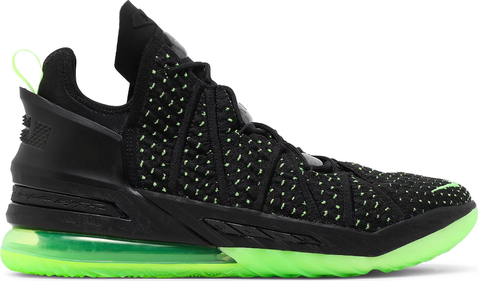 

Мужские черные кроссовки Nike LeBron XVIII 18 Dunkman Electric Green CQ9283-005 9, Черный, Nike LeBron 18
