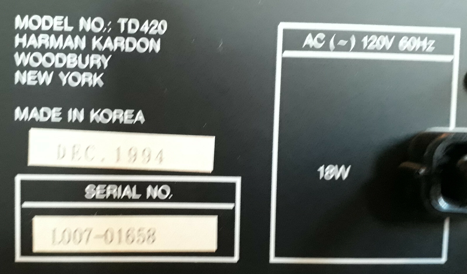 Beautiful! Rare! Harman Kardon TD-420. Horizontal Cassette Deck. 2-head