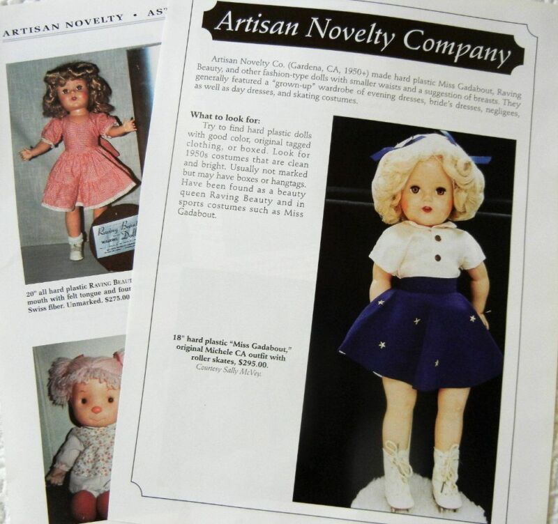 Rare History Article  -  VTG Artisan Novelty Raving Beauty Miss Gadabout Dolls