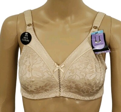 Bali 3372 Double Support Spa Closure Wirefree Spa Womens Size 34C Bra Soft Taupe