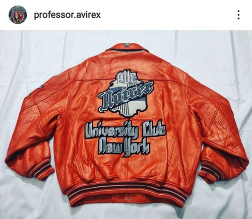 Mint RARE Sz 4XL Orange NY University avirex leather jacket
