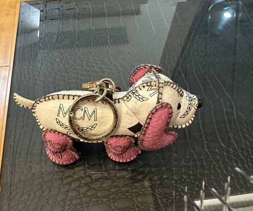 MCM Dog in Pink & White Keychain Bag Charm | eBay
