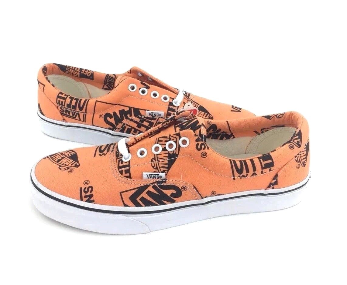 

NEW Vans Era Logo Mix Pattern Tangerine Orange Black Mens Size 11 Shoes Sneakers, Оранжевый