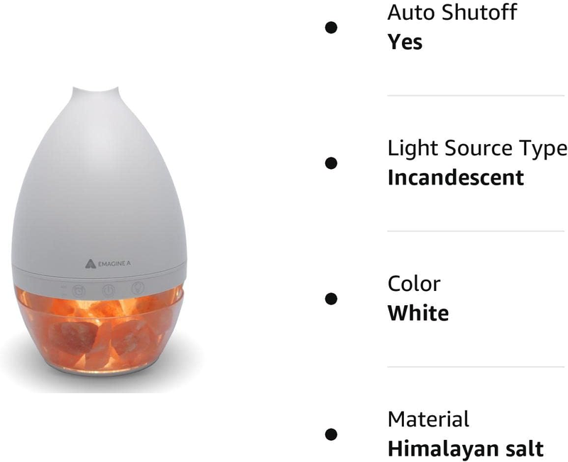 Himalayan Salt Lamp Diffuser, Ultrasonic Humidifier with Cool Mist and Aromather