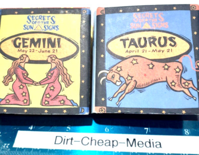Secret of the Sun Signs Gemini & Taurus Lot of 2 mini books  SEE PICTURES! NICE!