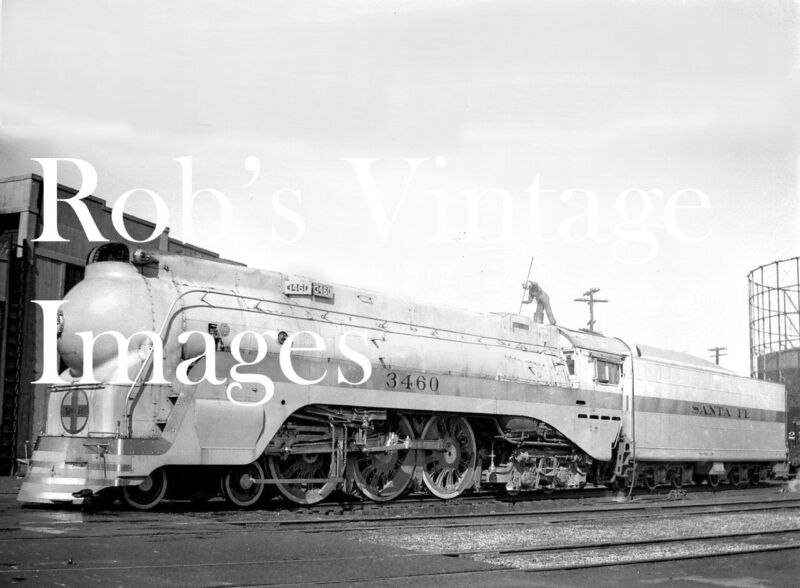 Santa Fe photo 4 Steam Locomotive Blue Goose 3460 ATSF Art deco railroad train