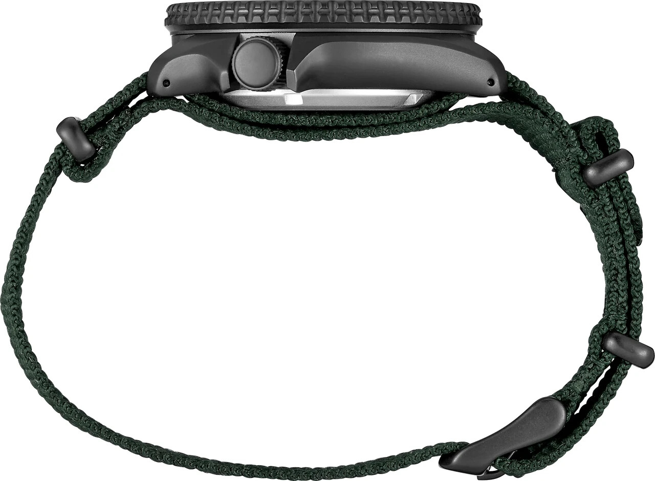 SEIKO SEIKO 5 SPORTS SRPD91 DAY/DATE AUTOMATIC WATCH BLACK DIAL OD-GREEN BAND