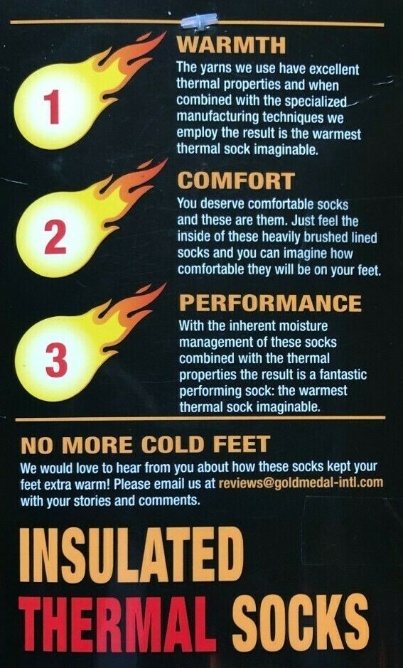 Polar Extreme INSULATED Thermal Men or Women's Socks M6-12 or W5-9 Shoe Size