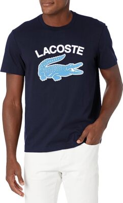 

Мужская футболка Lacoste с круглым вырезом Jumbo Croc, Silver chine, T-Shirt
