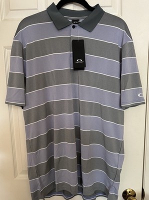 Oakley Men s XL Comfort Stripe Short Sleeve Polo New Lilac Purple/Gray FOA404365