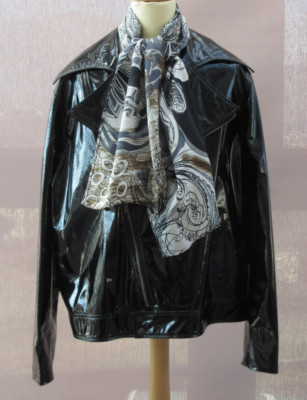 TONY CURTIS Puntopelle Custom Patent Jacket and Silk Scarf, COA from 2011 Estate