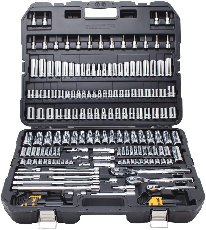 DEWALT Mechanics Tool Set, SAE and Metric, 1/2, 1/4, 3/8 Drive Sizes, 192-Piece