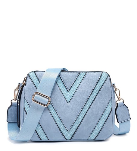 CHALA Mini Crossbody Purse With Convertible Strap – Stylish Faux Leather Bag With Card Slots & Pockets – Blue Compact Purse For Women