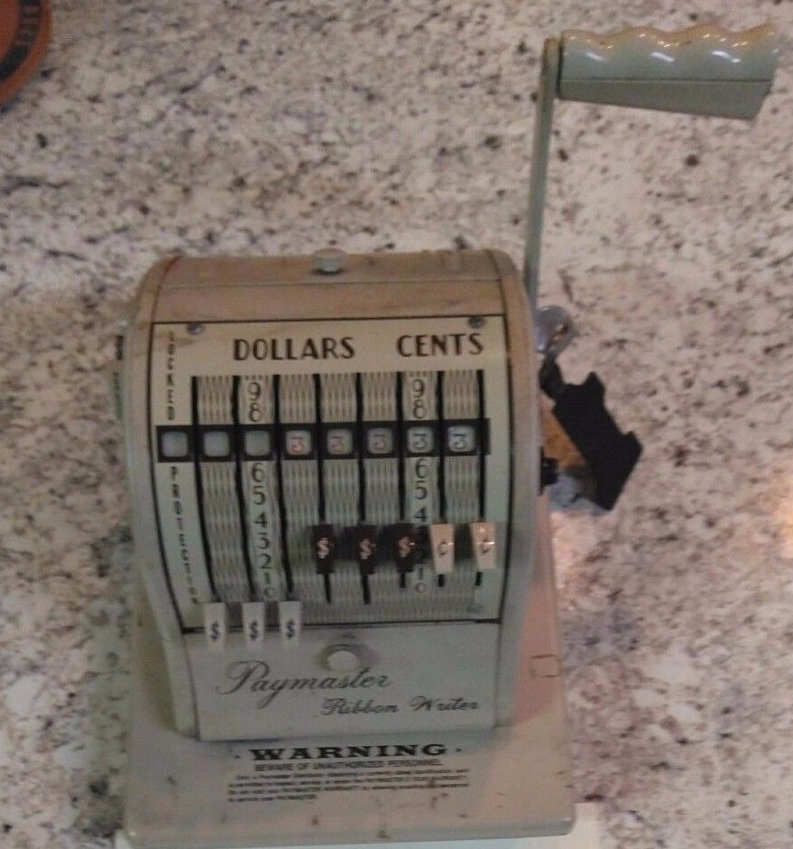 Vintage Paymaster Ribbon Writer Ser. 8000 W/Key