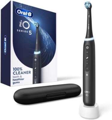 Oral-B iO Series 5 Rechargeable Electric Toothbrush with 1 Brush Head, Black