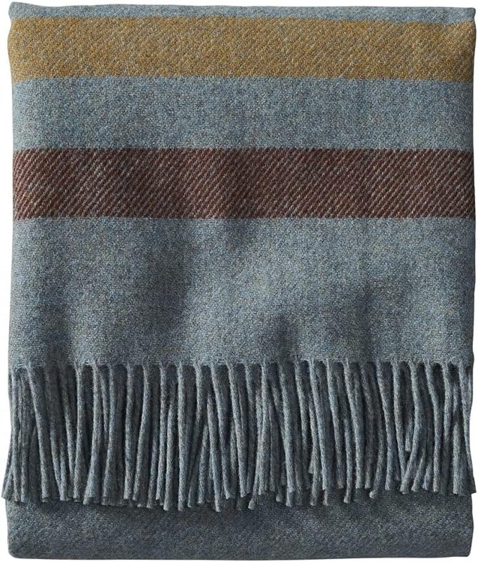 Eco-Wise Wool Easy Care Throw, Shale Stripe