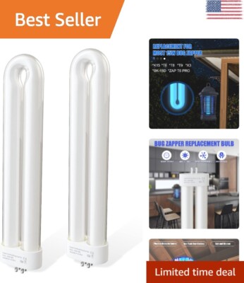 2 Pcs 15W Fluorescent Bug Zapper Bulb - High Efficiency - Attracts Insects - 1.0