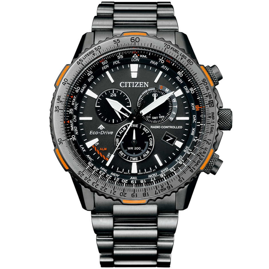 Pre-owned Citizen Promaster Sky Cb5007-51h Eco-drive Radio Solar Analog Watch Gray 45.9mm