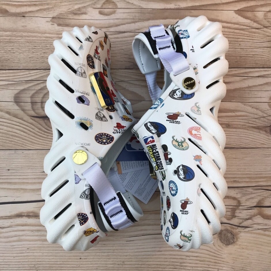 Pre-owned Crocs Nba All Star Echo Clog Select-a-size In White