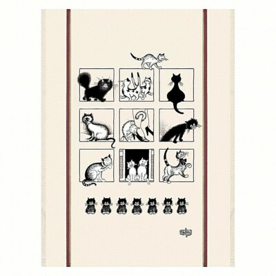 TORCHONS & BOUCHONS, DUBOUT, CAT GALLERY (GALERIE de CHATS) FRENCH KITCHEN TOWEL