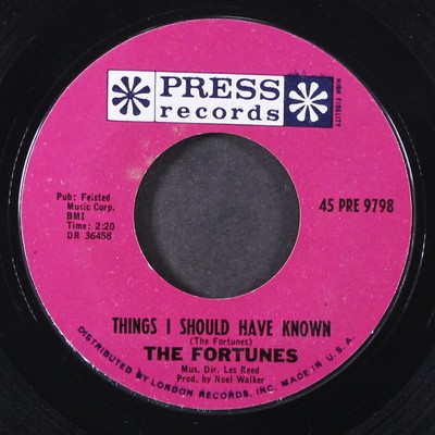 FORTUNES: things i should have known / here it comes again PRESS 7'' Single