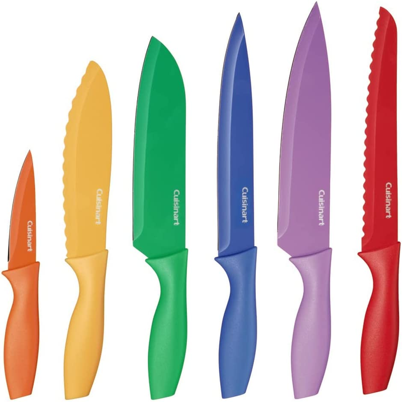 Cuisinart 12-Piece Kitchen Knife Set, Multicolor Advantage Cutlery, C55-01-12PCK