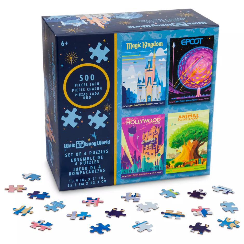 Walt Disney World Park Poster Puzzle Set of 4 500 Pieces