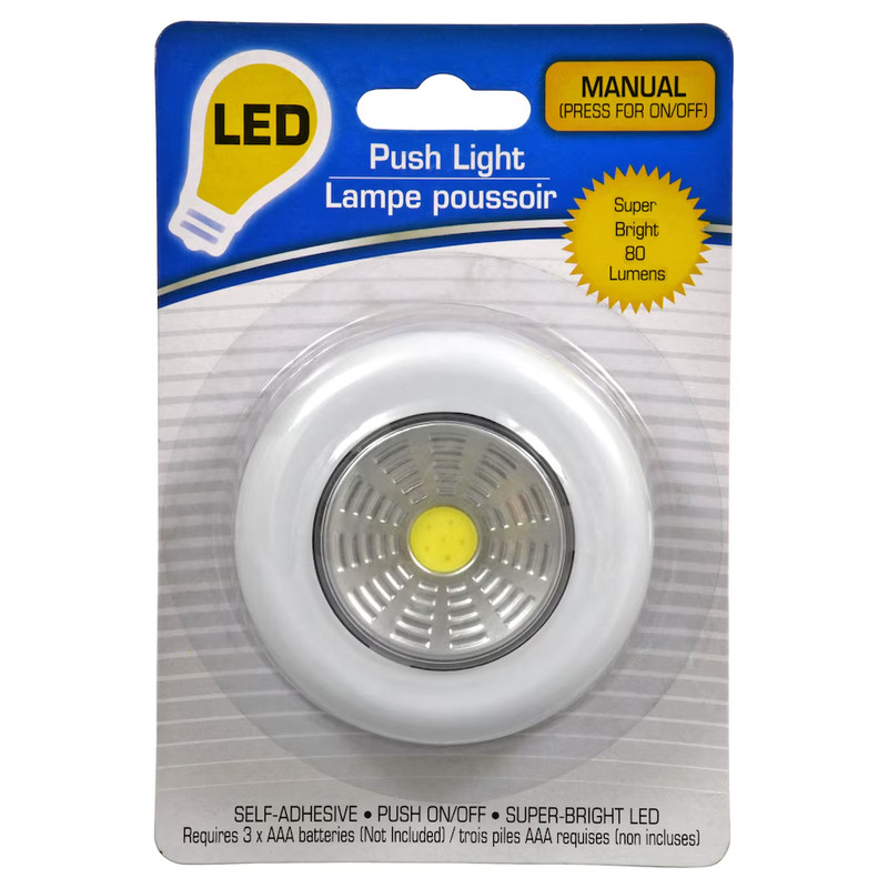 NEW LED Push Light Self Adhesive Push On/Off Super Bright