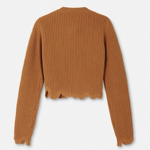 Pre-owned Versace Brown Wool Knit Cardigan Sweater Distressed Hem It 38/ Us 2 $1,450
