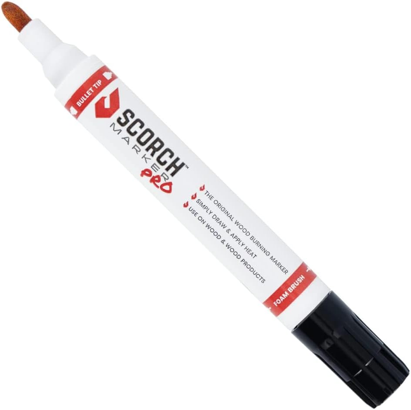 Woodburning Pen Tool with Foam Tip and Brush, Non-Toxic Mark