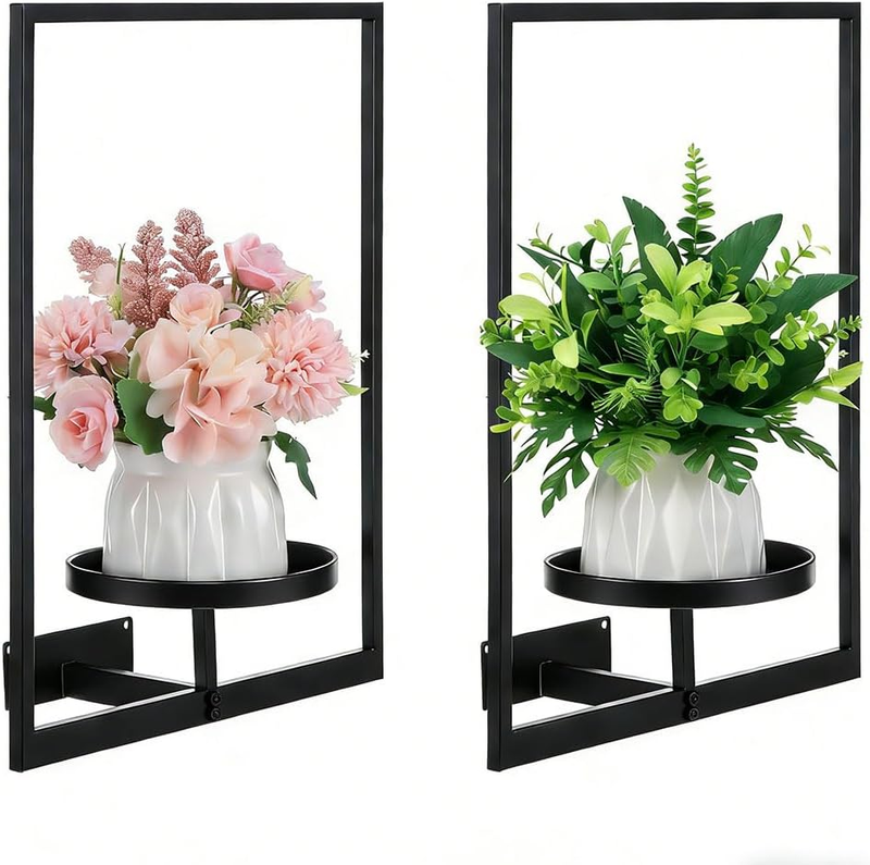 Picture Frame Plant Holder, 2 Pcs Wall Plant Holder, Metal Plants Wall Frame, Pi
