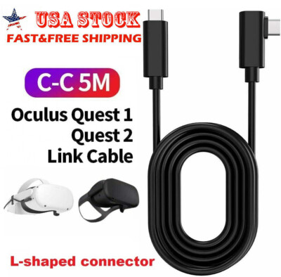 16ft Type-C-C Link Cable For Oculus Quest 2/Quest Right Angle Fast Charger Cord