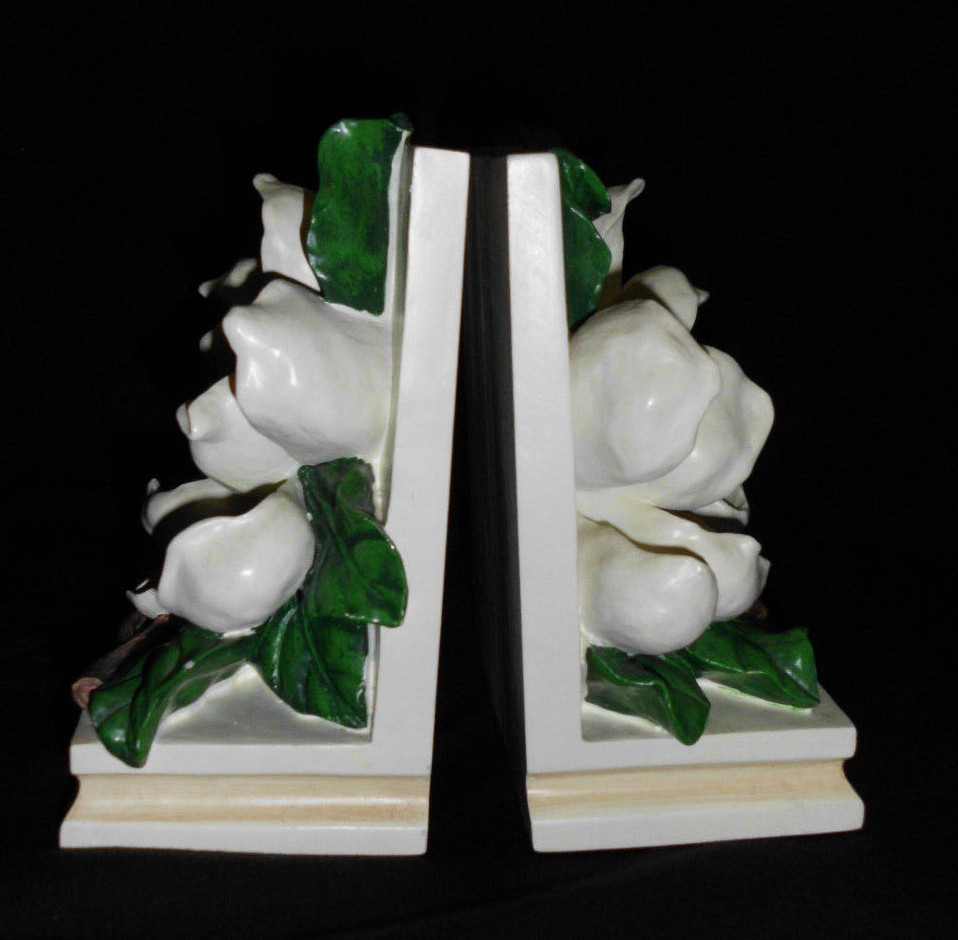 Magnolia Bookends Vintage 1995 CBK Ltd. Multicolor Resin 4.75