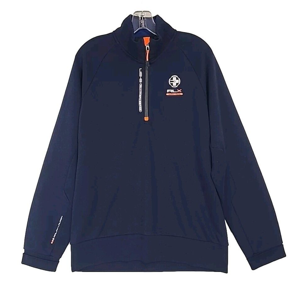 RLX Ralph Lauren Men's White Solid Print 1/4 Zip Fleece