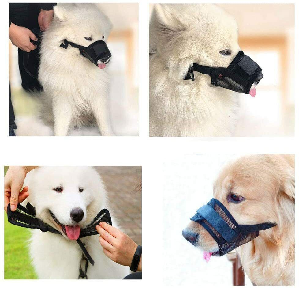 New Dog Muzzle Anti Stop Bite Barking Chewing Mesh Mask Training Pet Small Large
