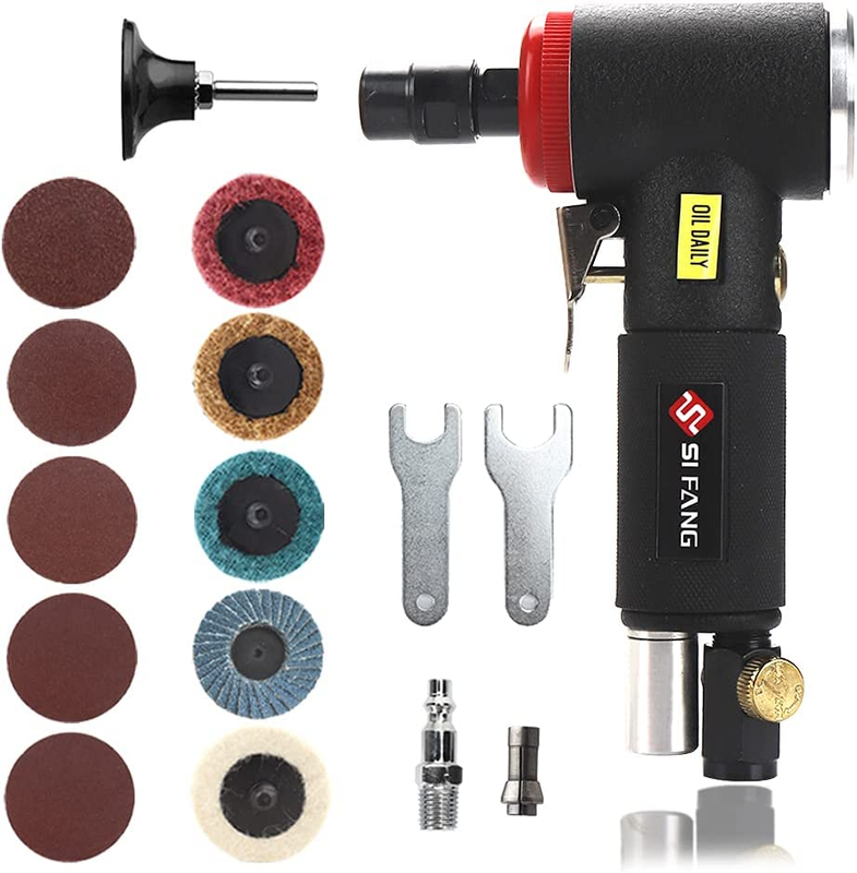 SI FANG 16Pcs Air Die Grinder Kit, Right Angle Die Grinder, 1/4" & 1/8" Collets