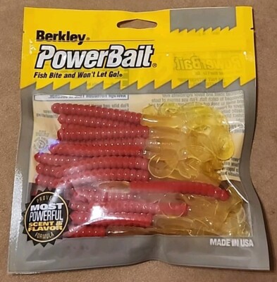 25ct. Berkley Powerbait  7  Power Ribbontail. Tomato Chartreuse