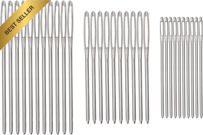 3 Sizes 53Mm 60Mm 70Mm Large Eye Blunt Needles Steel Yarn Knitting Sewing Needle