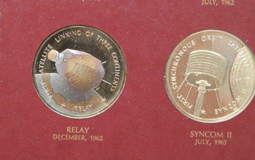 1970 Franklin Mint America In Space Bronze Proof Set Of 24 Medals Album #SH1172