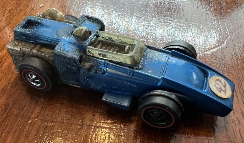 Vintage Mattel Hot Wheels Sizzlers Car Redline 1970 Blue Indy