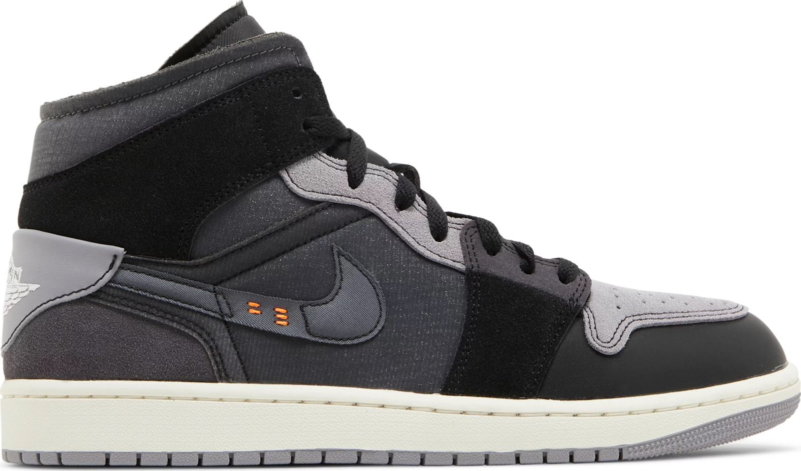 

Nike Air Jordan 1 Mid SE Craft Inside Out Черный Серый Белый DM9652-001 Мужские 7, Multicolor, Nike Air Jordan 1